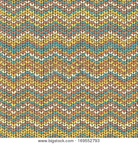 Zigzag knitted seamless pattern vector illustration. Fabric texture, knit design 2017