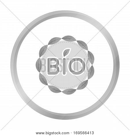 Bio label icon in outline design isolated on white background. Bio and ecology symbol stock vector illustration.