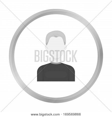 Boy icon monochrome. Single avatar, peaople icon from the big avatar monochro