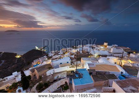 View of Chora village on Anafi island.