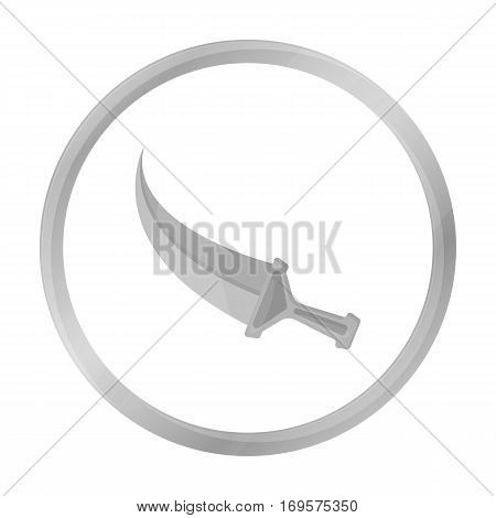 Khanjar icon in monochrome style isolated on white background. Arab Emirates symbol vector illustration.