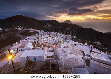View of Chora village on Anafi island.