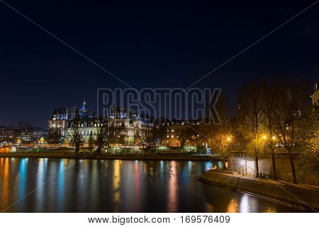 view of Hotel de Ville (City Hall) in Paris, France