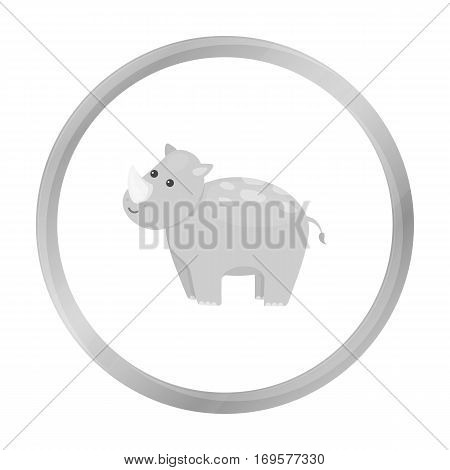 Rhinoceros icon monochrome. Singe animal icon from the big animals monochrome.