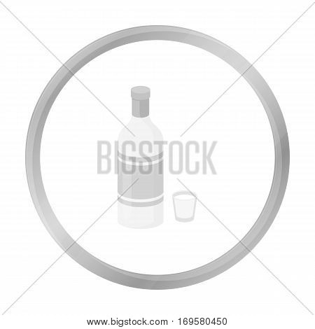 Vodka icon in monochrome style isolated on white background. Alcohol symbol vector illustration.