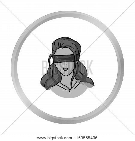 Hostage icon in monochrome style isolated on white background. Crime symbol vector illustration.
