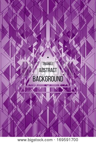 Creative triangle abstract geometric lilac background flyer
