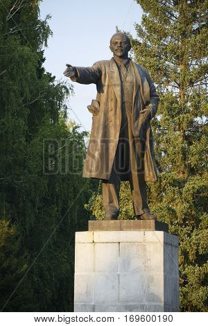 Gorno-Altaisk, Russia - July 12, 2016: Lenin Square, Gorno-Altaisk, Altai Republic, Siberia, Russia