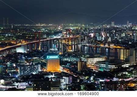 Kitakyushu City in japan at night