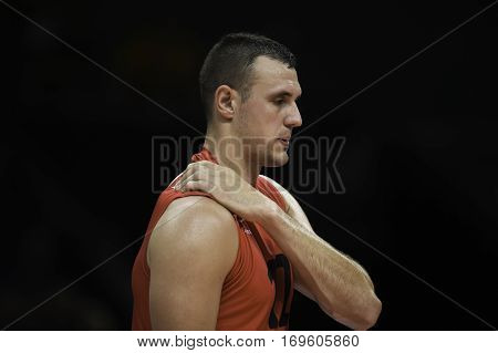 Rio Brazil. August 09 2016. Volleyball men - SCHMITT Gavin SCHMITT during Brazil (BRA) vs Canada (CAN) at the 2016 Summer Olympic Games in Maracanazinho