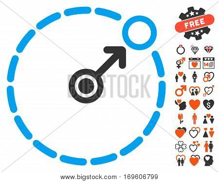 Round Area Border pictograph with bonus amour images. Vector illustration style is flat iconic symbols for web design app user interfaces.