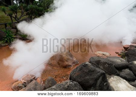 Blood pond hell in Beppu