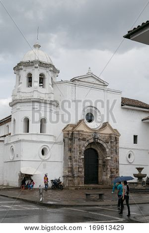 catholic church in white city popayan colombia south america