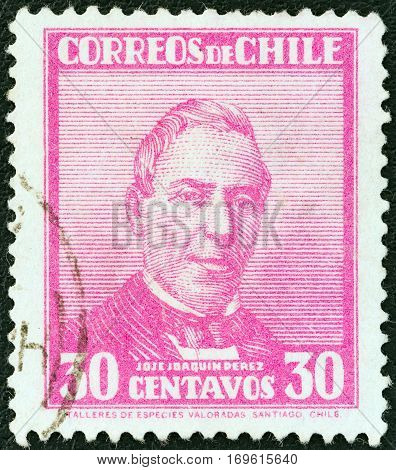CHILE - CIRCA 1931: A stamp printed in Chile shows Jose Joaquin Perez, circa 1931.