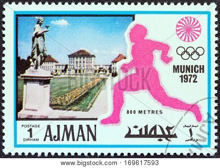 AJMAN EMIRATE - CIRCA 1972: A stamp printed in United Arab Emirates from the 