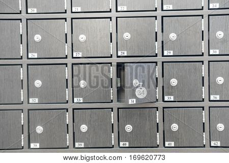 Interior of a locker room in fitness club