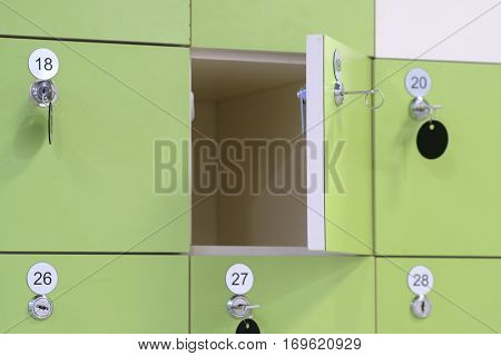 Interior of a locker room in fitness club