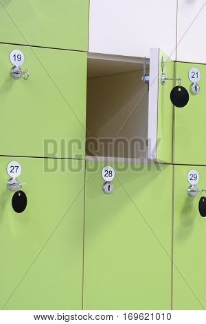 Interior of a locker room in fitness club