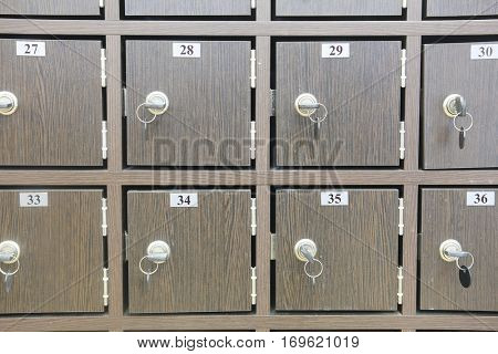 Interior of a locker room in fitness club