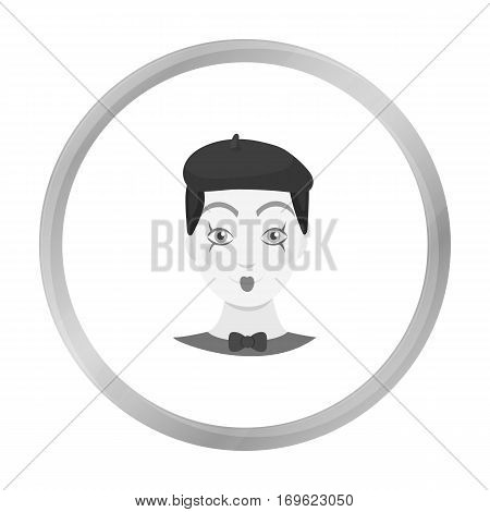 Mime artist icon in monochrome style isolated on white background. Event service symbol vector illustration.