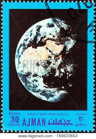AJMAN EMIRATE - CIRCA 1970: A stamp printed in United Arab Emirates from the 