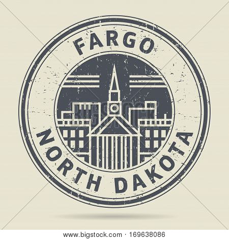 Grunge rubber stamp or label with text Fargo North Dakota written inside vector illustration