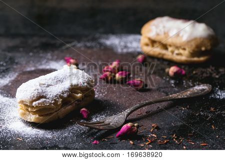 Eclairs With Sugar Powder