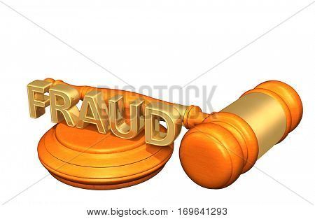 Fraud Law Legal Gavel Concept 3D Illustration