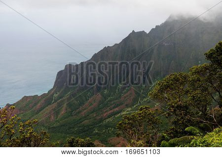 Kalalau Lookout at Waimea Canyon. Kalalau Valley and the surrounding coast have served as the backdrop for countless films including King Kong (the original) Mighty Joe Young Jurassic Park and Six Days Seven Nights.