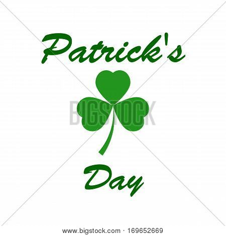 Patrick s day Clover leaf on a white background