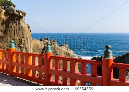 Aoshima temple and seascape