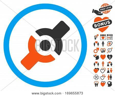 Artificial Joint icon with bonus marriage pictograph collection. Vector illustration style is flat iconic symbols for web design app user interfaces.