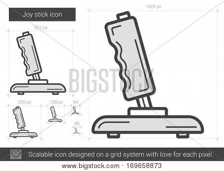Joy stick vector line icon isolated on white background. Joy stick line icon for infographic, website or app. Scalable icon designed on a grid system.