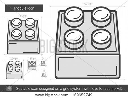 Module vector line icon isolated on white background. Module line icon for infographic, website or app. Scalable icon designed on a grid system.