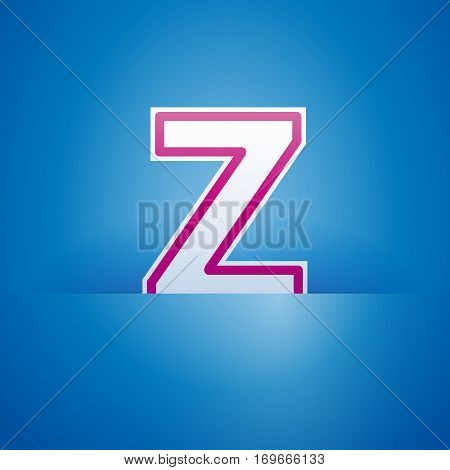 Vector sign pocket with letter Z in blue