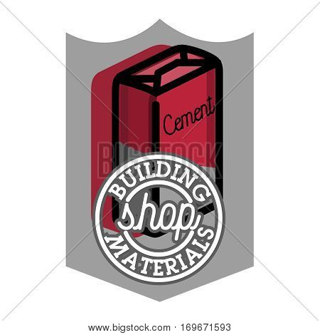 Color vintage building materials shop emblem. Vector illustration, EPS 10