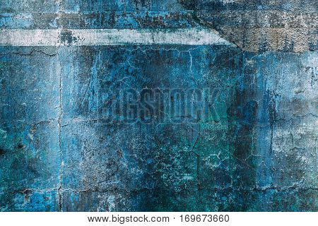 grunge wall background vintage style , green and blue colors .