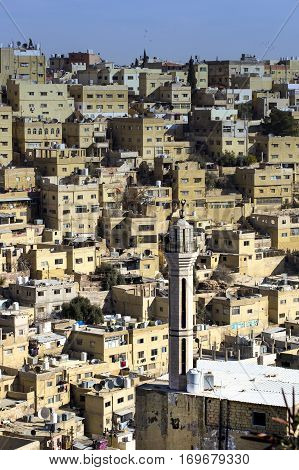 JORDAN, AMMAN - 12 JANUARY 2017: Panorama of Amman, Jordan's capital: JANUARY 12, 2017 in Jordan. Amman