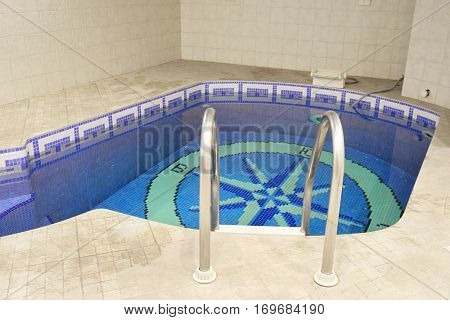 Swimming pool in a russian sauna