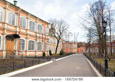 Alexander Nevsky Lavra, ancient monastery in Baroque style in center of St.Petersburg, Russia.
