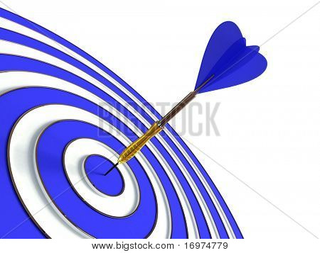 Hedef mavi ve beyaz izole dart