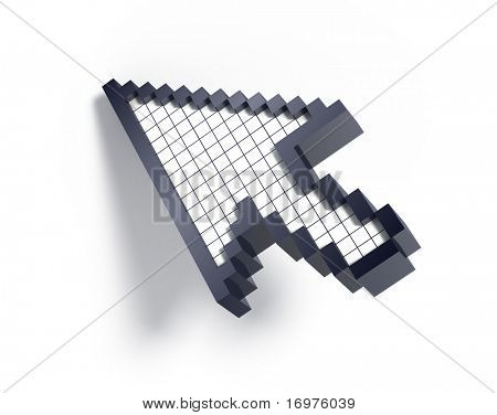 3D cursor på hvid baggrund
