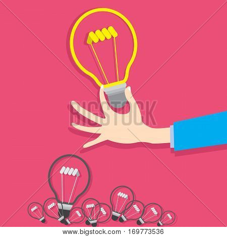 Concept business simulation creat idea flat design