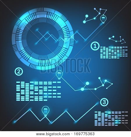 Vector digital technology blue background business virtual concept