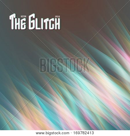Illustration of Digital Glith Futuristic Effect. Abstract Vector Glowing Neon Party Background. Motion Energy Magic Light