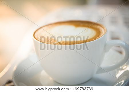 coffee cup and latte art coffee cup and latte art in holiday