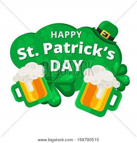 St. Or Saint Patrick's Day Vector Background Design. La Fheile Padraig Holiday Banner Layout. Greeti