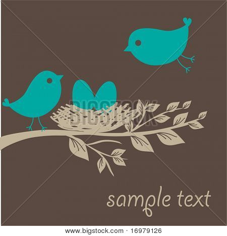 鳥の家族。ベクター画像