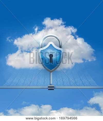 cloud data security concept design illustration banner