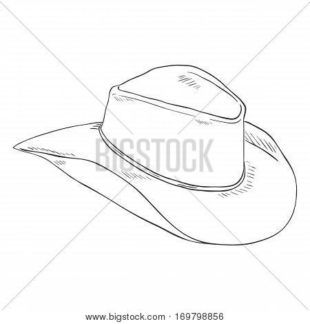 Vector Single Sketch Cowboys Hat